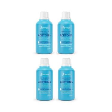 Imagem de Kit 4 Removedor De Esmalte Acetona Hidratante 100ml - Farmax
