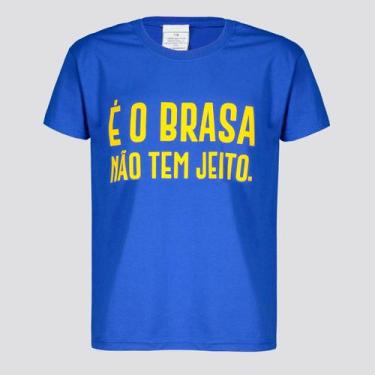 Imagem de Camisa Brasil é o Brasa Infantil Azul - Licenciados, 6 ANOS