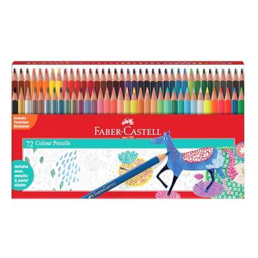 Imagem de Faber-Castell Conjunto de lápis de cor triangular – Pacote com 72 | Lápis de cor super macios, macios e seguros para crianças | Aderência triangular clássica | Perfeito para projetos escolares e