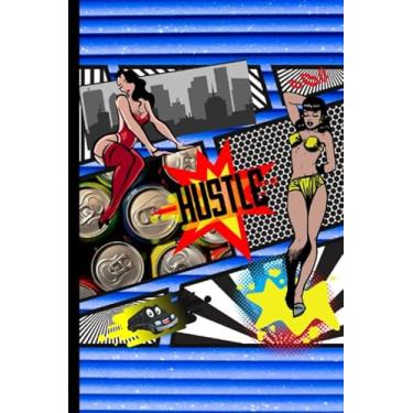 Imagem de Hustle Pop Art Notebook; 6" X 9": Pop art retro vintage notebook; 6" X 9"; 120 pg; blue background