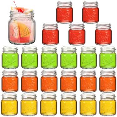 Imagem de Lawei Pacote com 24 copos de shot de 59 ml, mini copos de vidro transparentes, copos pequenos para vodca, uísque, tequila, expressos, bebidas alcoólicas, copos de shot de base pesada a granel