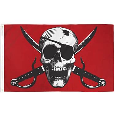 Imagem de Pirata Crimson Pirata Bandeira 9,5 x 1,5 m Dormitório Restaurante Bar Barco Bucaneer Man Cave