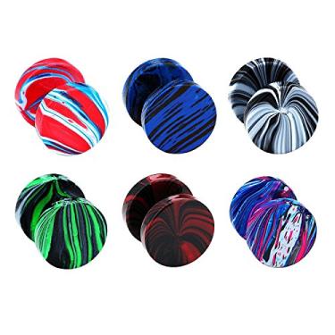 Imagem de JewelrieShop Plugues falsos alargadores falsos brincos para homens brincos de aço inoxidável círculo de costas planas trapaceiro ilusão túnel haltere brincos de ouvido femininos (16G, 6-12 peças, 10