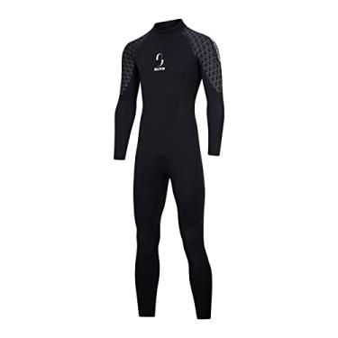 Imagem de ZCCO Roupa de mergulho masculina de neoprene premium de 3 mm de manga comprida para pesca submarina, snorkeling, surf, canoagem, mergulho (masculino preto (novo), M)
