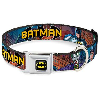 Imagem de Buckle-Down Coleira para cães com fivela de cinto de segurança – Batman e vilões 2/paisagem urbana – 3,8 cm de largura – serve para pescoço de 45,7 a 81,2 cm – Grande