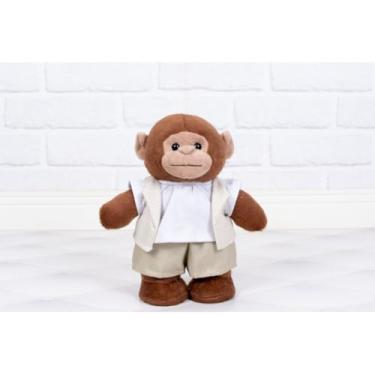 Imagem de PELUCIA MACACO AMORE 30 CM PARA DECORAÇÃO (xadrez de bege)