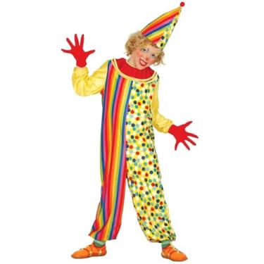 Imagem de Fantasia Infantil pra Menino de Carnaval e Festa Roupa Palhaço Palhacinho de Circo com Chapeu (GG 10-12)