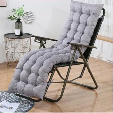 Imagem de Almofada premium para espreguiçadeira, espuma resistente às intempéries e de alta resiliência para poltrona reclinável de pátio, espreguiçadeira ao ar livre, secagem rápida(Gray,53 * 150cm)