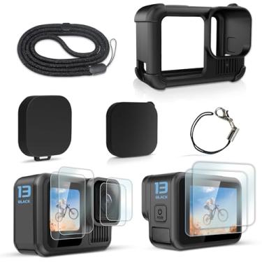 Imagem de FiTSTILL Kit de acessórios de proteção para GoPro Hero 12/11/10/9 preto - material ABS + PC, carregamento direto, fácil instalação, garantia de 30 dias