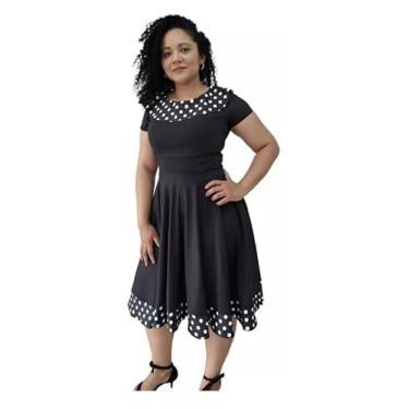 Imagem de Vestido Poá Godê Anos 80 70 Vintage