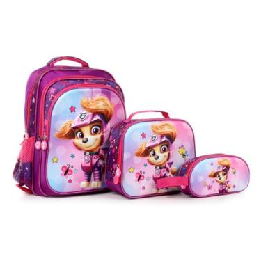 Imagem de Kit Mochila Escolar Personagens Com Lancheira e Estojo - MEGA vARIEDAD
