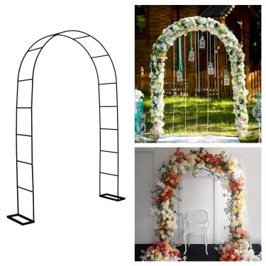 Imagem de THORISE 7,9 Pés Hx 4,6 Pés W Metal Pérgola Caramanchão, Monte Livremente 3 Tamanhos, para Várias Plantas Trepadeiras Arco de Jardim de Casamento Decoração de Festa de Noiva Caramanchão Largo