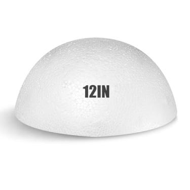 Imagem de Bolas de isopor de 30,5 cm, 1 peça de bolas brancas grandes de meia espuma para artesanato, bolas gigantes de espuma DIY para casa e escola, bolas redondas lisas sólidas (metade isopor-30,5 cm-1 peça)