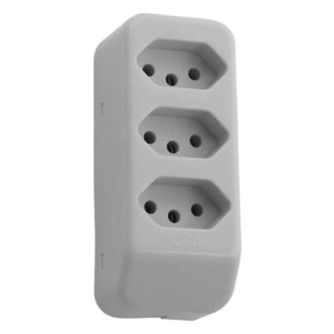 Imagem de Tomada Móvel Múltipla 2P+T Tripla Fame 20A-250V~ Cinza