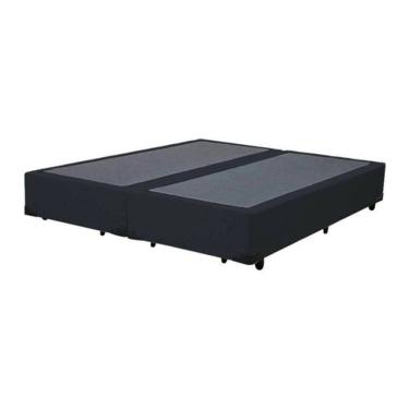 Imagem de Base Cama Box Queen Size Suede Preto Bipartido 158X198X40