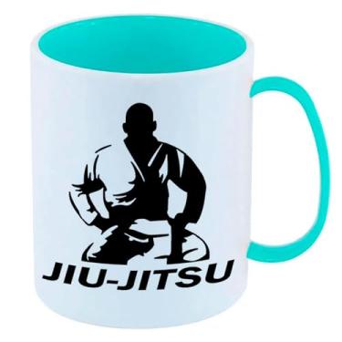 Imagem de Caneca de Polímero Plástico Inquebrável Infantil Azul Tiffany Arte Marcial Jiu Jitsu