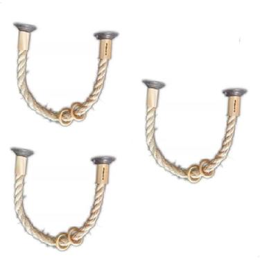 Imagem de Poleiro Flexível Ventosas Pássaros, Corda de Sisal 2de80cm e 1de25cm, Kit 3 Unidades Play Pasitas