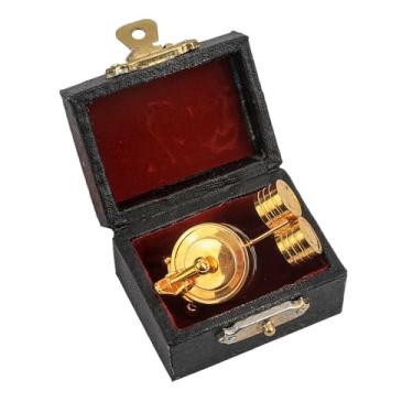 Imagem de Dselvgvu Miniatura Instrumento Musical Moderno Broche de Lapela Mini Instrumento Musical Modelo com Capa de Instrumento Forrado de Veludo Vermelho Presente de Natal Decoração e Ornamento para Homens e