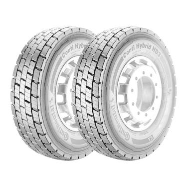 Imagem de Kit 2 Pneus Continental Aro 22,5 295/80R22,5 Conti Hybrid HD3 LRH 16 Lonas 152/148M