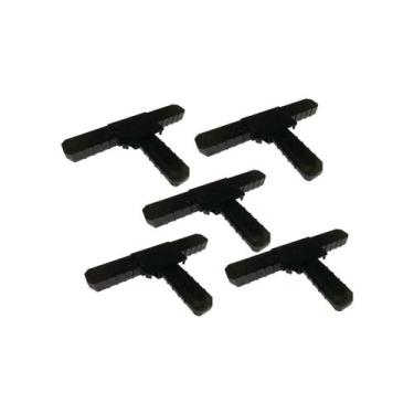 Imagem de T pequeno preto para tela mosqueteiro perfil a-058 kit 5 pcs - VCB