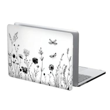 Imagem de COTAIL Compatível com MacBook Air 13 polegadas 2022 2021 2020 capa rígida de plástico para MacBook Air 13 polegadas, capa 13.3 Pro (A1706/A1708/A1989/A2159/A2289/A2338), flores silvestres preto e