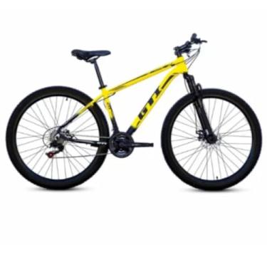 Imagem de Bicicleta Aro 29 GTI Roma 21V MTB Index Disco Mecânico Suspensão 80mm Unissex (Amarelo/Preto, 15)