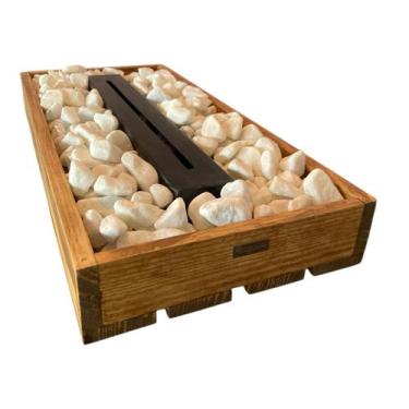 Imagem de Lareira Ecológica Com Pedras Brancas  - Terra salutte