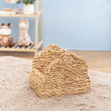 Imagem de cesto organizador vazado 40cm nuvem de fibra natural multiuso - Oikos,