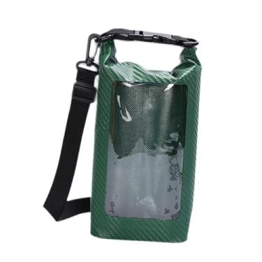 Imagem de Bolsa seca capa de telefone à prova d'água bolsa esportiva ao ar livre 3l portátil saco de saco de água portátil Duffle top para viagens à deriva de, Verde