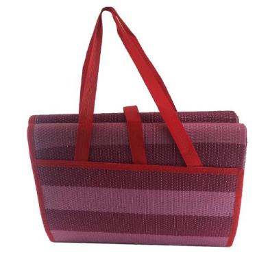 Imagem de Esteira De Casal Tapete Praia Dobrável 200x150cm Vira Bolsa Areia - Mo