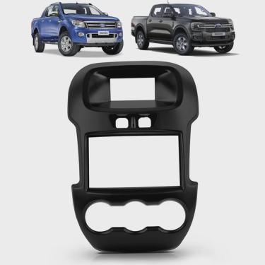 Imagem de Moldura Painel Central 2 Din Ranger xl xls 2013 à 2015 sem Botões Som Mp5 Dvd Preta