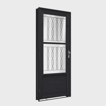 Imagem de Porta de Aço de Giro com Postigo e Grade Mosaico 215x90cm Facilitá Lucasa