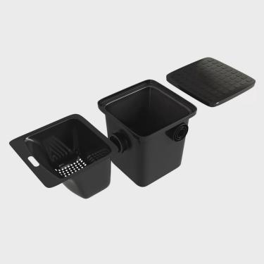 Imagem de Caixa de Gordura Quadrada Preta - 20 Litros