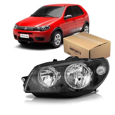 Imagem de Farol Dianteiro Mascara Negra Lado Esquerdo Imports Palio 2004 A 2012