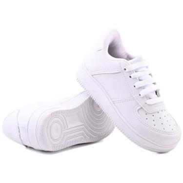 Imagem de Tenis Casual Infantil Unissex Confortavel Branco Solado Leve Moda Estilo Retro Criança Feminino Masculino Bebe (Branco, BR, Criança de 1 a 3 anos, Numérico, 18)