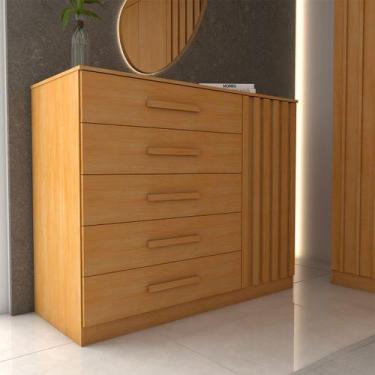 Imagem de Cômoda Argo 1 Porta 5 Gavetas Cinamomo - Panorama Móveis, Marrom, Mode