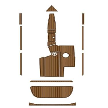 Imagem de ZVZ 2008 Centurion Air Warrior Elite C4 Plataforma de natação Cockpit Deck Mat 1/10.2 cm antiderrapante | ASTM F1677 Almofada à prova de sal para piso de barco de teca sintética (alternativa SeaDek