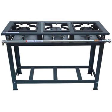 Imagem de Fogão Industrial 3 Bocas Baixa Pressão P7 2QS 1QD MetalFour