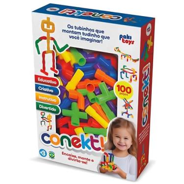 Imagem de Conekt 100 Pecas Pakitoys - Brinquedo De Montar Educativo