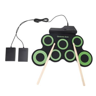 Imagem de Conjunto de Bateria Eletrônica, 7 Almofadas de Prática Silicone Roll Up Drum Almofada de Bateria Eletrônica Dobrável Almofada de Prática de Bateria Eletrônica Com Pedal para