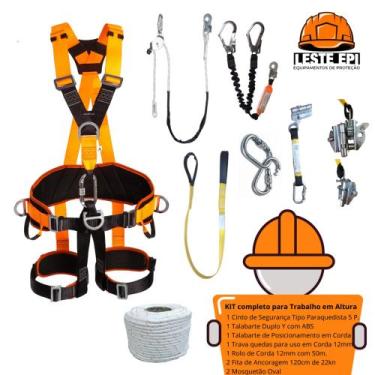 Imagem de Kit Cinto De Segurança Tipo Paraquedista 5 Pontos Completo Para Trabal