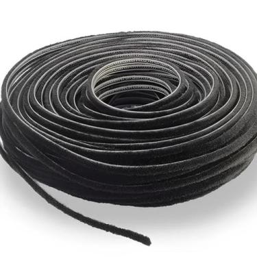 Imagem de Escova fita vedação 7.5x8 preto rolo c/50 mts encaixe janela porta alu