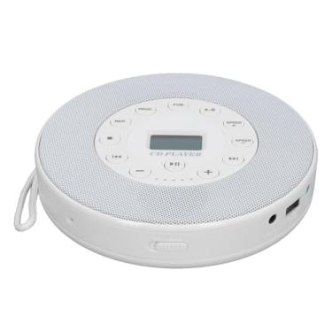 Imagem de Leitor de CD portátil, leitor de CD com microfone para RW (branco sem BT)