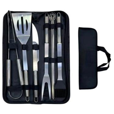 Imagem de Kit Churrasco Completo Em Inox Com Estojo Resistente - RELET