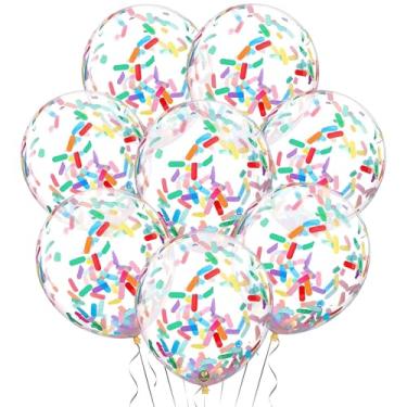 Imagem de Balloon Red Balões Biodegradáveis Afterloon, 24 Peças, Transparentes, Com Tiras De Arco-Íris, Confete Papel, Látex Extra Forte E Espesso, Flutuador Hélio, Para Chá Bebê, Guirlanda Revelação Gênero,