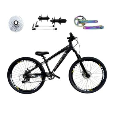 Imagem de Bicicleta 26 Gta Rebel Freeride Single 8v Cubo Barulhento Pedivela Camaleão Aros Vmaxx Freio a Disco Pneu Flame (Preto)