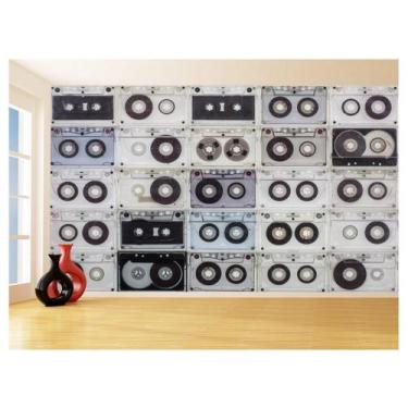 Imagem de Papel De Parede 3D Musica Fitas Cassete Painel 3,5M Mus105 - Você Deco