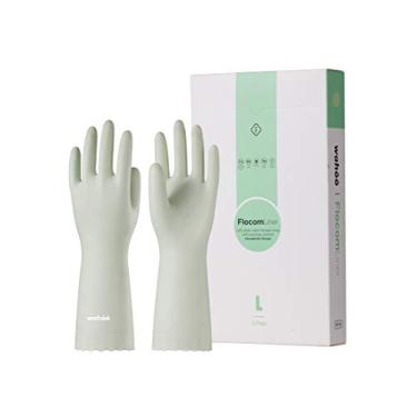 Imagem de Lanon Wahoo 3 pares de luvas de limpeza doméstica de PVC, luvas reutilizáveis para lavar louças com forro de algodão, antiderrapante, pequenas