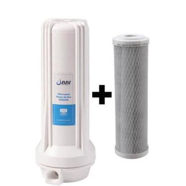 Imagem de Filtro Agua Bbi 9 3/4 Ponto Uso Pou 230 Carvão Ativado + Refil Extra -