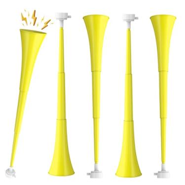 Imagem de Chifre dobrável para estádio Vuvuzela de plástico de 61 cm, buzinas de sopro para fazer barulho, buzina de futebol com som alto para eventos esportivos, jogos de graduação, suprimentos de festa